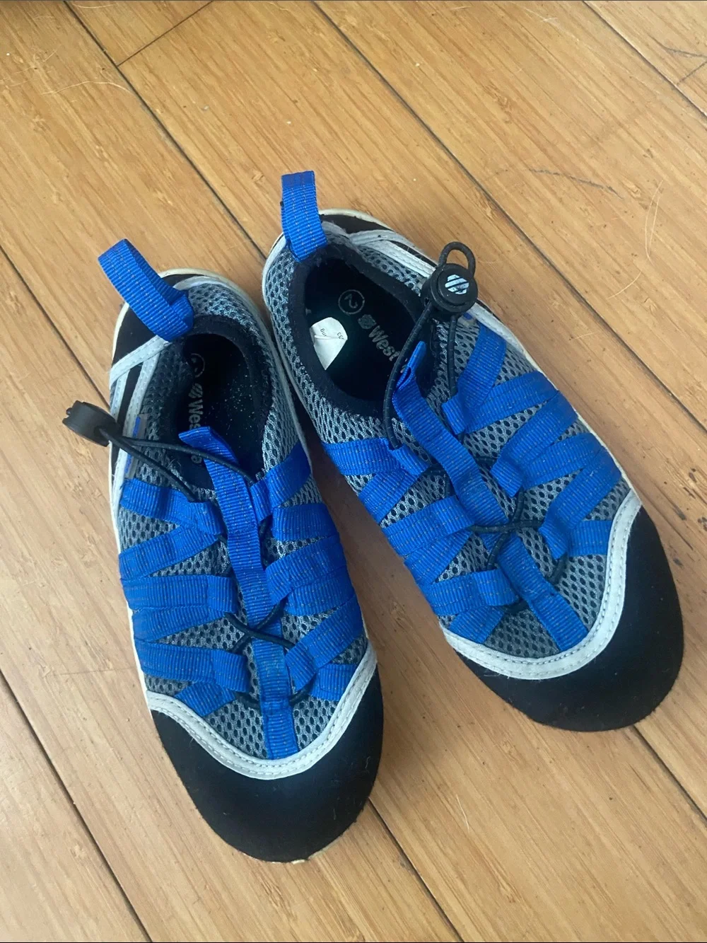Kids Blue Mesh Water Shoes with Quick-Lock Lacing